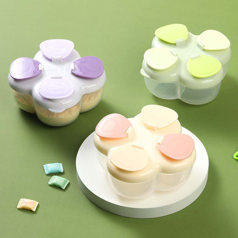 Baby Food Delivery - Draagbare Clover 4-compartimenten formuleblik, deksel met