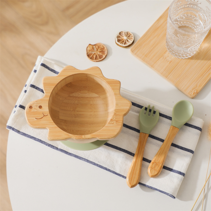 Baby Food Grater - Baby Houten Servies Set Dinosaurus Bamboe
