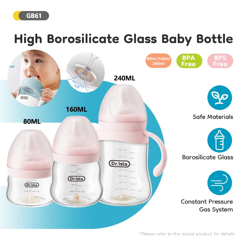 Baby Food Glass - Pasgeboren Voedingsglazen Flessen 80/160/240 ml Hoge