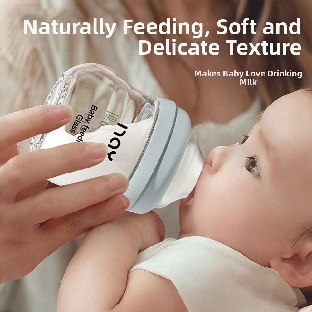 Baby Food Glass - Glazen Zuigfles Anti-winderigheid Anti Verstikking Pasgeboren