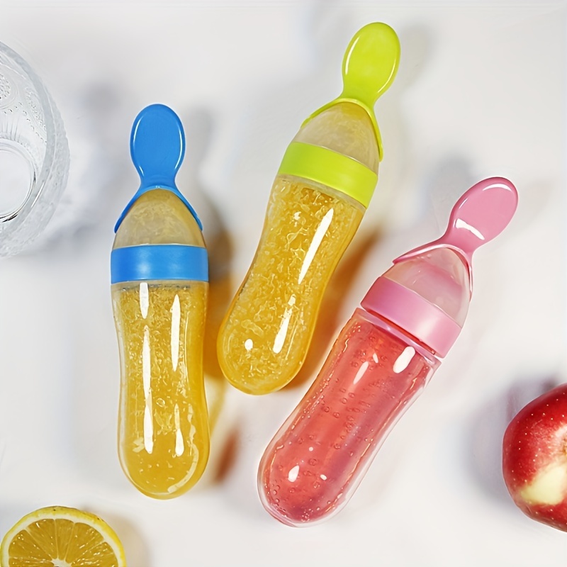 Baby Food Dispenser - Siliconen babyfles met lepel, 3oz voedseldoseerlepel,