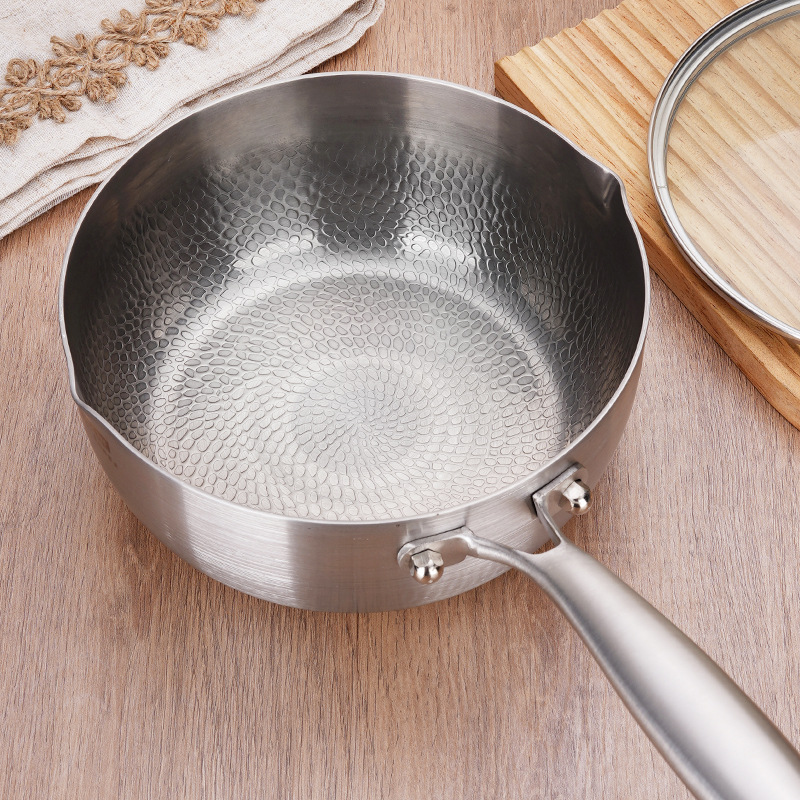 Baby Food Instant - Titaniumstalen hamerpatroon sneeuwplatte pot, huishoudelijke babyvoedingspot,
