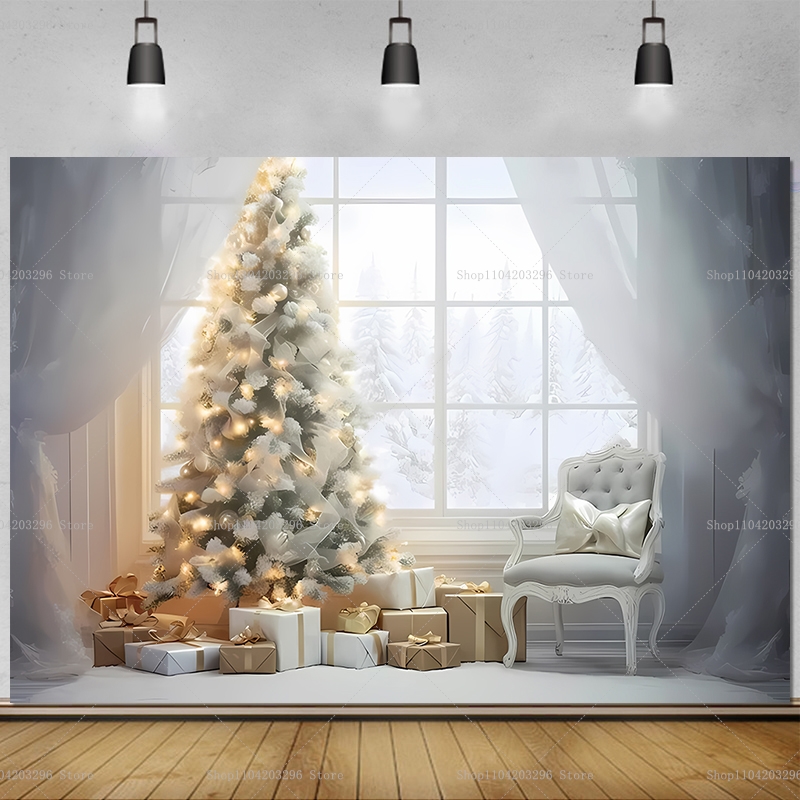 Witte vrolijke kerstachtergron - Baby Xmas Food recensie en prijs