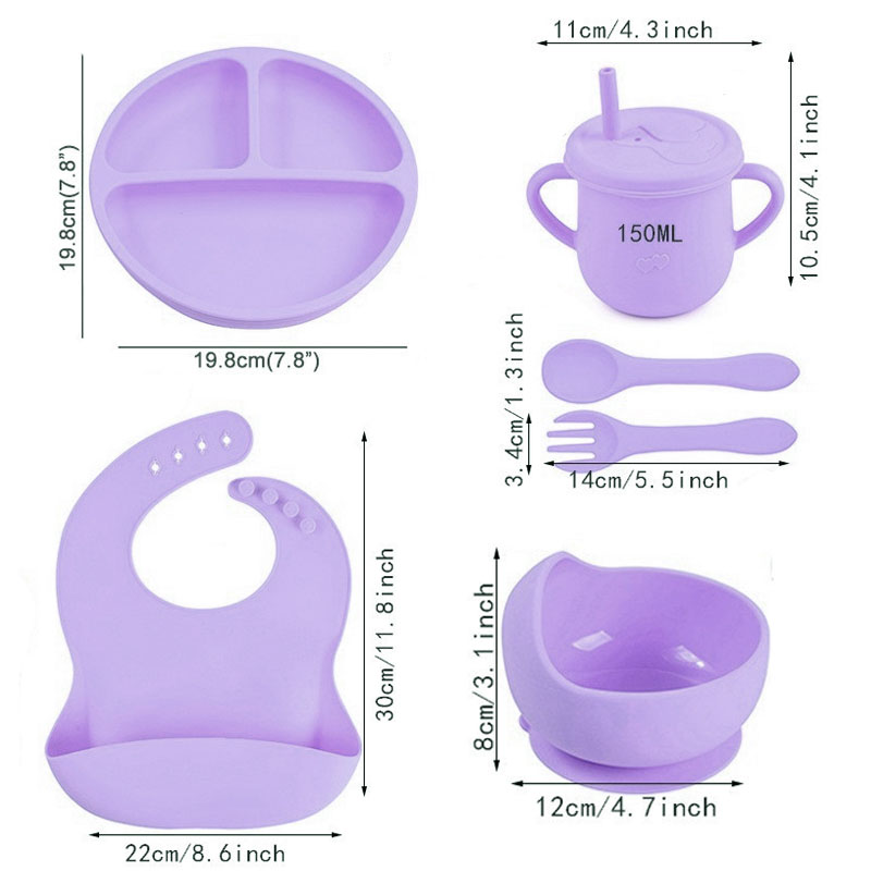 6 STKS Siliconen Voedingsset V - Baby Food Logo recensie en prijs
